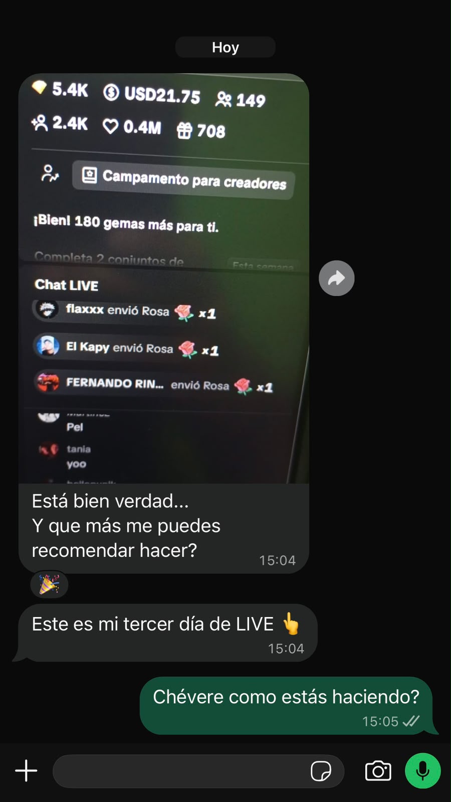 Testimonio tercer día de Live